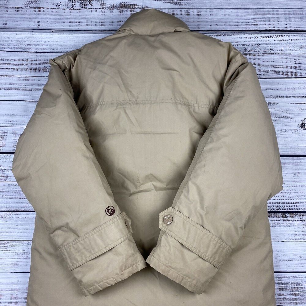 VTG GANDER MOUNTAIN Beige Duck Down Puffer Jacket Coat Men's Medium Toggle Front - Picture 13 of 13